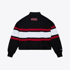 NFL San Francisco 49ers Women's Cropped Long Sleeve Rugby Polo