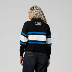 NFL Detroit Lions Women's Cropped Long Sleeve Rugby Polo