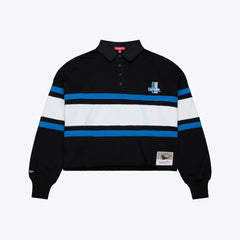 NFL Detroit Lions Women's Cropped Long Sleeve Rugby Polo
