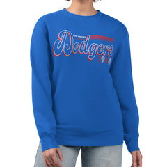 Los Angeles Dodgers Starter Women's Groovy Script Team Fleece Pullover Sweatshirt - Royal