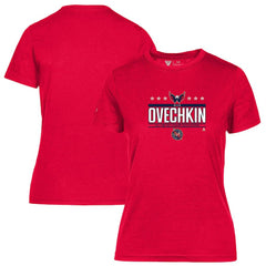 Alexander Ovechkin Washington Capitals Levelwear Women's NHL All-Time Leading Goal Scorer Milestone Stars Name & Number Maddox T-Shirt