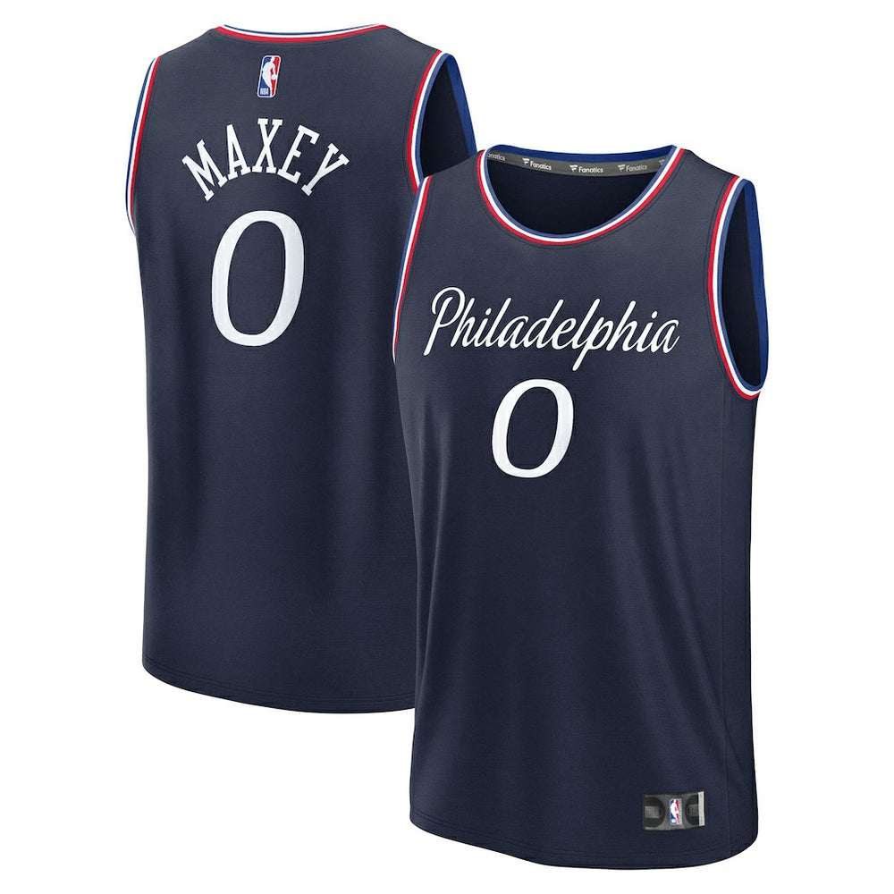 Tyrese Maxey Philadelphia 76ers Youth 2025/26 City Edition Fast Break Jersey - Navy | Fanatics for sale