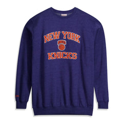 New York Knicks Hardwood Classics Big & Tall Crewneck Sweatshirt - Heather Blue | Mitchell & Ness online