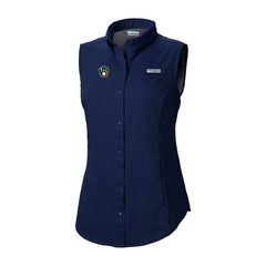 Milwaukee Brewers Women's Tamiami Sleeveless Shirt - Navy | Columbia