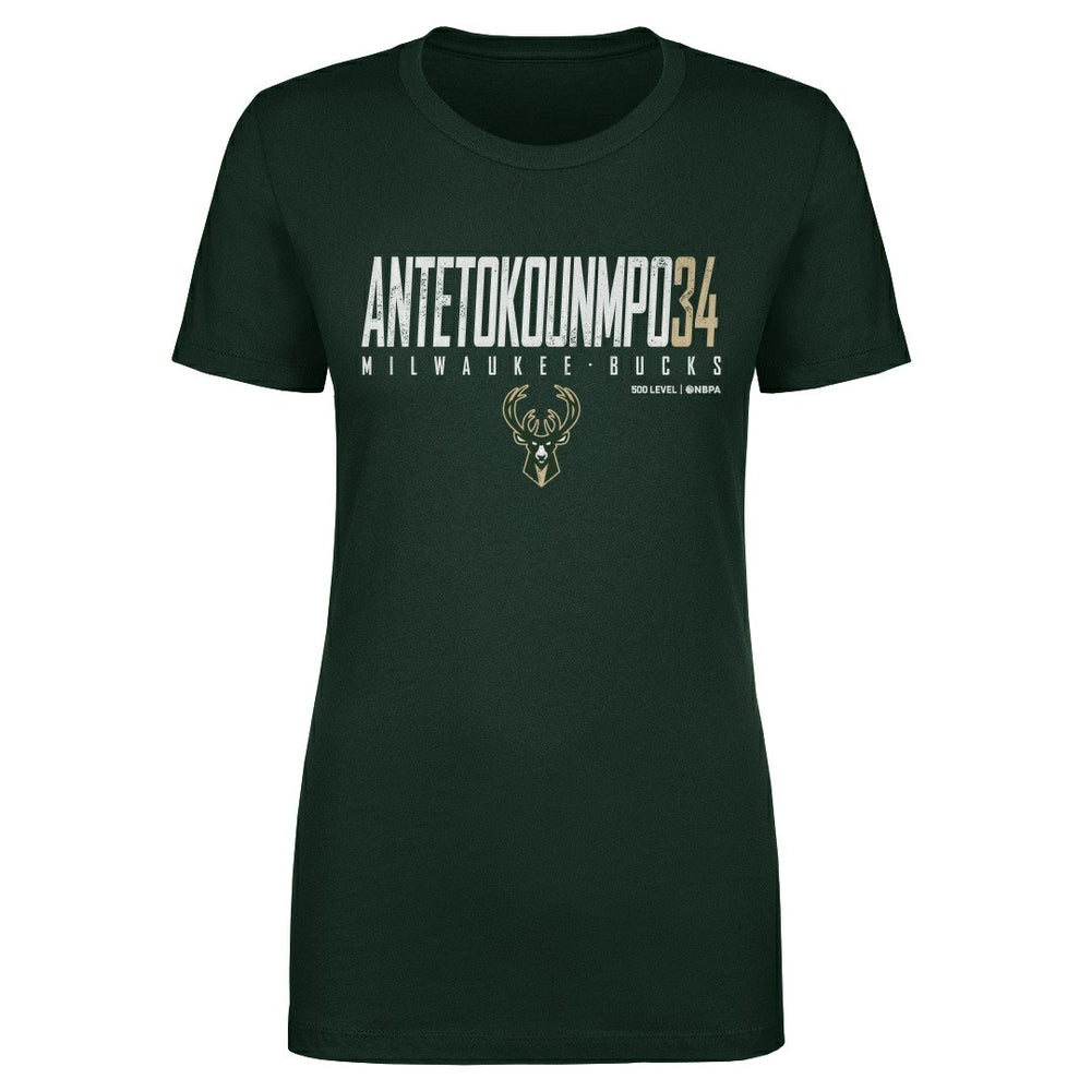 Giannis Antetokounmpo Milwaukee Bucks 500 Level Women's Elite T-Shirt - Hunter Green sale