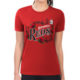 Cincinnati Reds G-III 4Her by Carl Banks Women's Super-Slim Fit Lightweight Retro Roses T-Shirt - Red