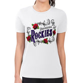 Colorado Rockies G-III 4Her by Carl Banks Women's Super-Slim Fit Lightweight Retro Roses T-Shirt - White