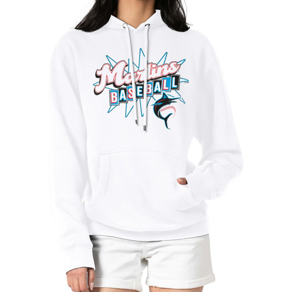 Miami Marlins Starter Women's Drive-In Pullover Hoodie - White