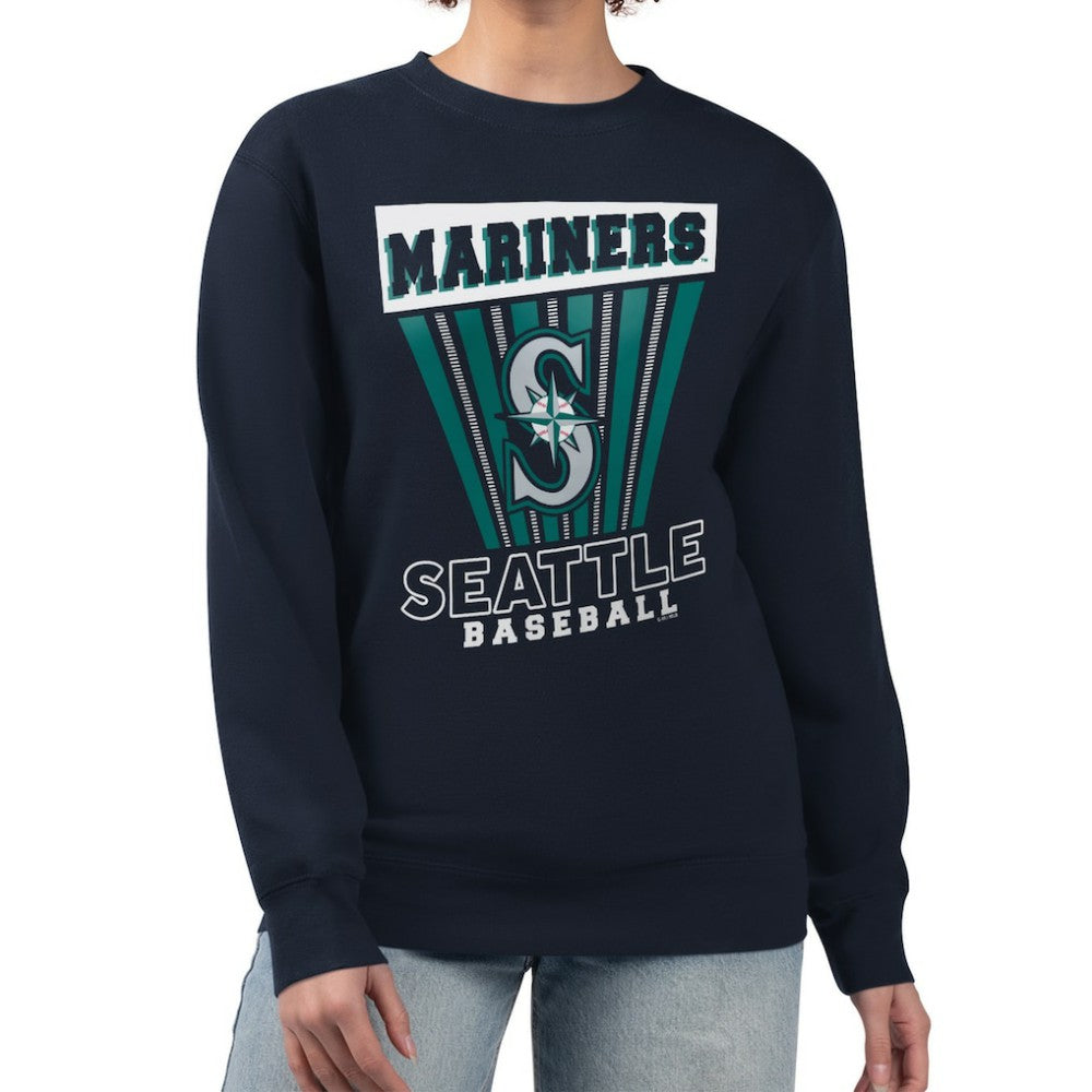 Seattle Mariners Starter Women's Poster Print Pullover Sweatshirt - Navy