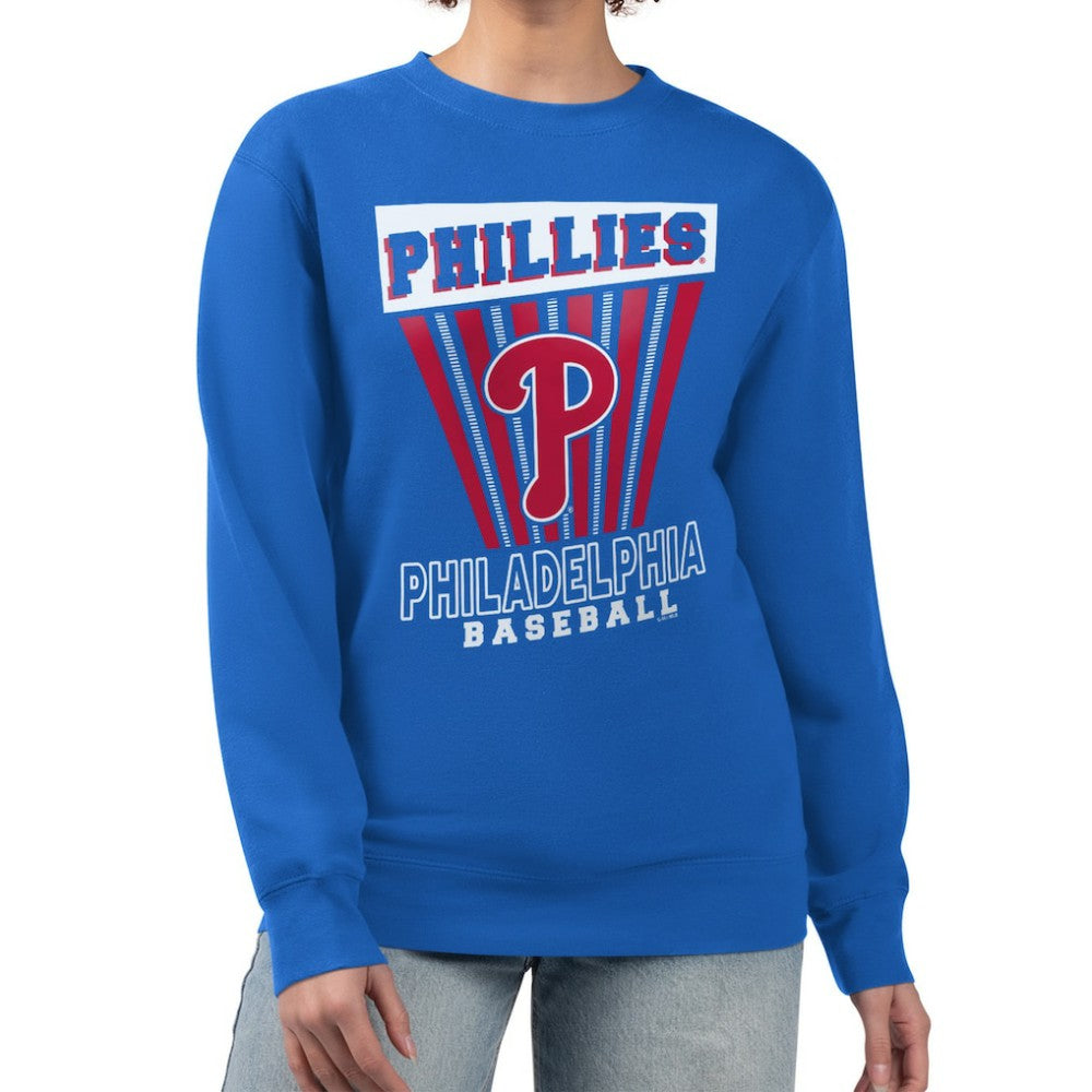 Philadelphia Phillies Starter Women's Poster Print Pullover Sweatshirt - Royal