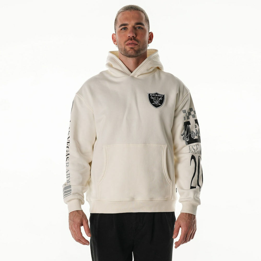 NFL Las Vegas Raiders The Wild Collective Unisex Stacked Graphic Sleeve Fleece Hoodie