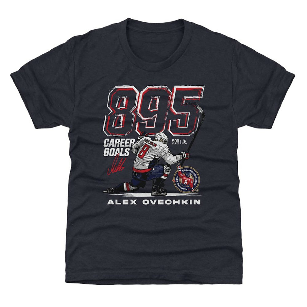 Alexander Ovechkin Washington Capitals 500 Level Youth NHL All-Time Leading Goal Scorer Grunge T-Shirt