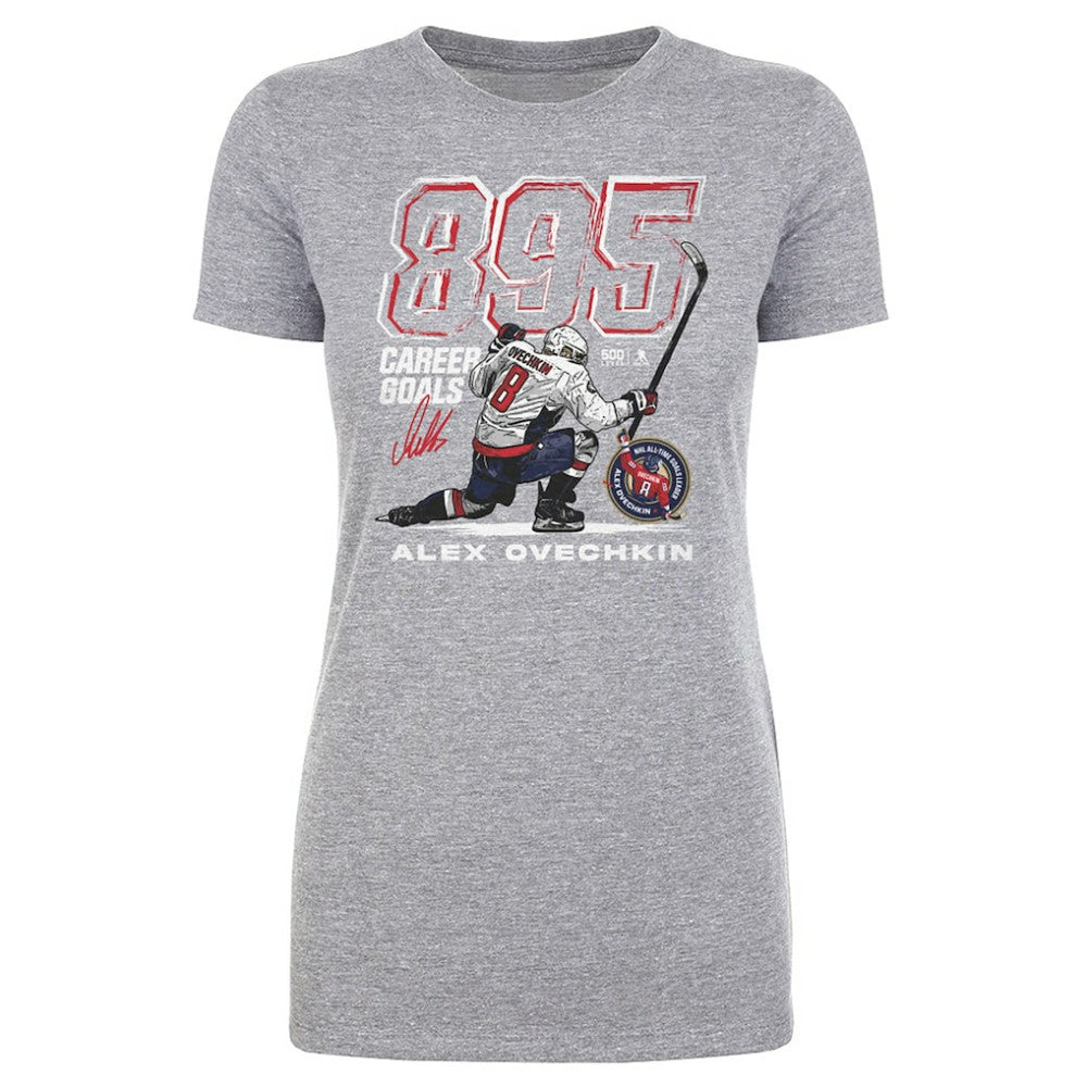 Alexander Ovechkin Washington Capitals 500 Level Women's NHL All-Time Leading Goal Scorer Grunge T-Shirt