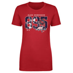 Alexander Ovechkin Washington Capitals 500 Level Women's NHL All-Time Leading Goal Scorer Overlay T-Shirt