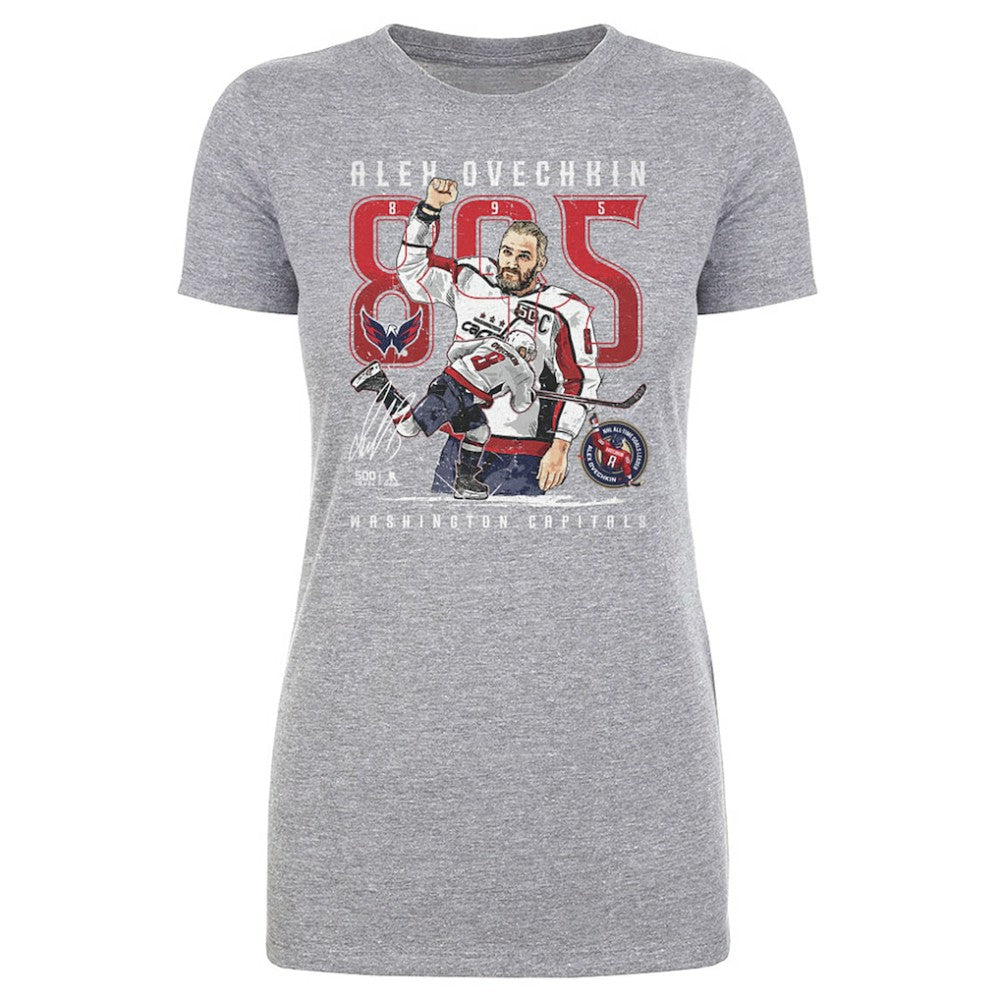 Alexander Ovechkin Washington Capitals 500 Level Women's NHL All-Time Leading Goal Scorer The Shot T-Shirt