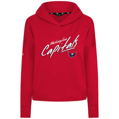 Washington Capitals Levelwear Women's Sweet Sizzle Tri-Blend Cropped Pullover Hoodie