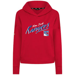 New York Rangers Levelwear Women's Sweet Sizzle Tri-Blend Cropped Pullover Hoodie