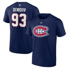 Ivan Demidov Montreal Canadiens Fanatics Authentic Stack Name & Number T-Shirt
