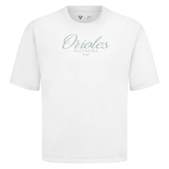 Baltimore Orioles Levelwear Ethereal Oversized Luxe Signature Knit T-Shirt - White