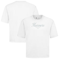 Seattle Mariners Levelwear Ethereal Oversized Luxe Signature Knit T-Shirt - White