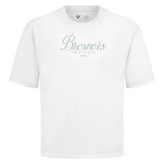 Milwaukee Brewers Levelwear Ethereal Oversized Luxe Signature Knit T-Shirt - White