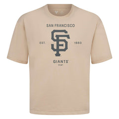 San Francisco Giants Levelwear Crossway Oversized Luxe Signature Knit T-Shirt - Khaki
