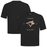 Toronto Blue Jays Levelwear Crossway Oversized Luxe Signature Knit T-Shirt - Black