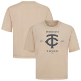 Minnesota Twins Levelwear Crossway Oversized Luxe Signature Knit T-Shirt - Khaki