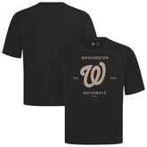 Washington Nationals Levelwear Crossway Oversized Luxe Signature Knit T-Shirt - Black