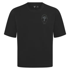 Philadelphia Phillies Levelwear Signet Oversized Luxe Signature Knit T-Shirt - Black