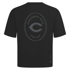 Cincinnati Reds Levelwear Register Oversized Luxe Signature Knit T-Shirt - Black