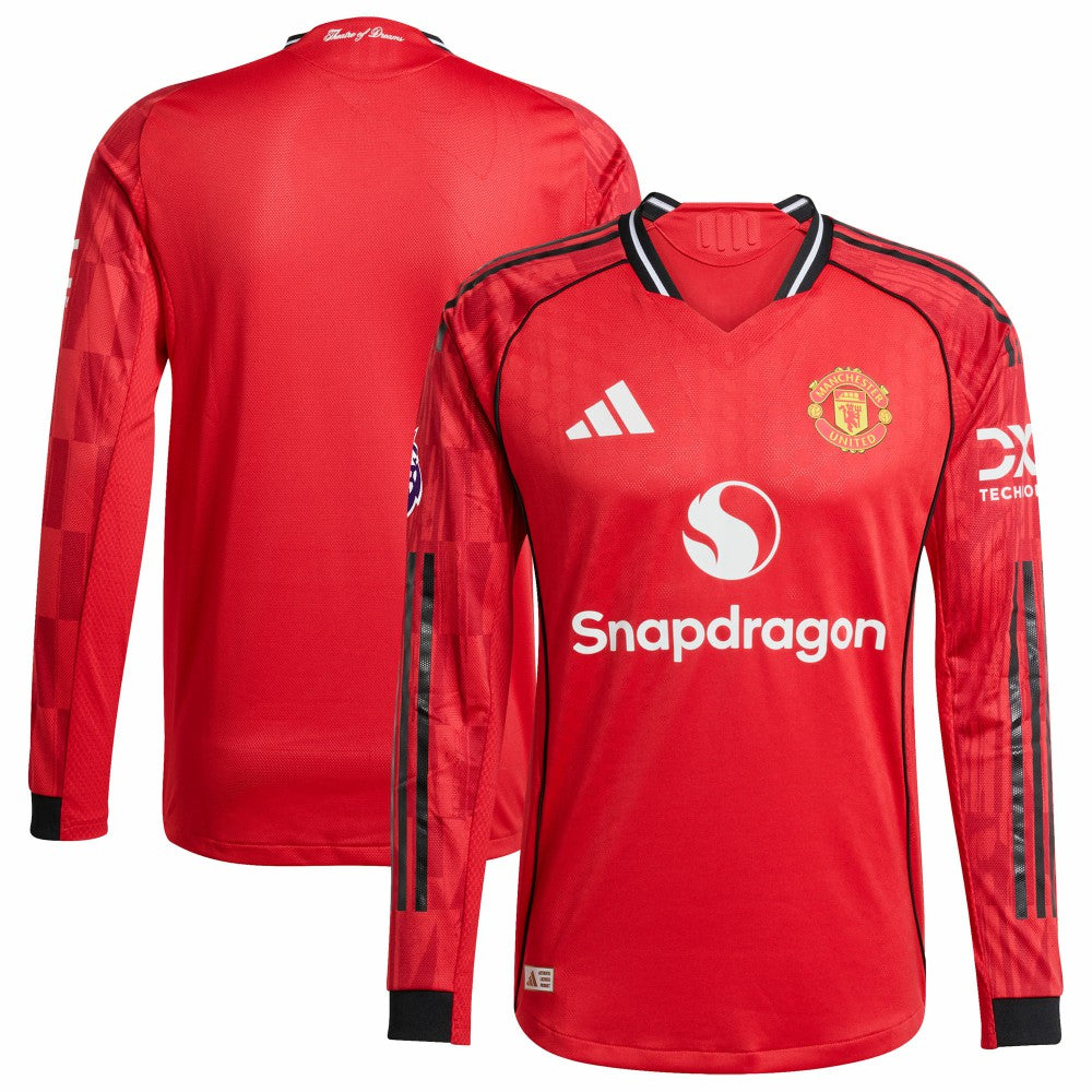 Manchester United Home 2025/26 Player Long Sleeve Jersey / Soccer New