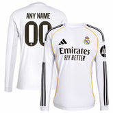 Real Madrid 2025/26 Home Replica Long Sleeve Custom Jersey / Soccer Discount