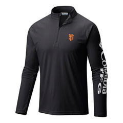 San Francisco Giants Terminal Tackle Omni-Wick Raglan Quarter-Zip Pullover - Black | Columbia