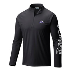 Colorado Rockies Terminal Tackle Omni-Wick Raglan Quarter-Zip Pullover - Black | Columbia