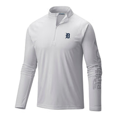 Detroit Tigers Terminal Tackle Omni-Wick Raglan Quarter-Zip Pullover - White | Columbia