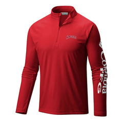 Los Angeles Angels Terminal Tackle Omni-Wick Raglan Quarter-Zip Pullover - Red | Columbia