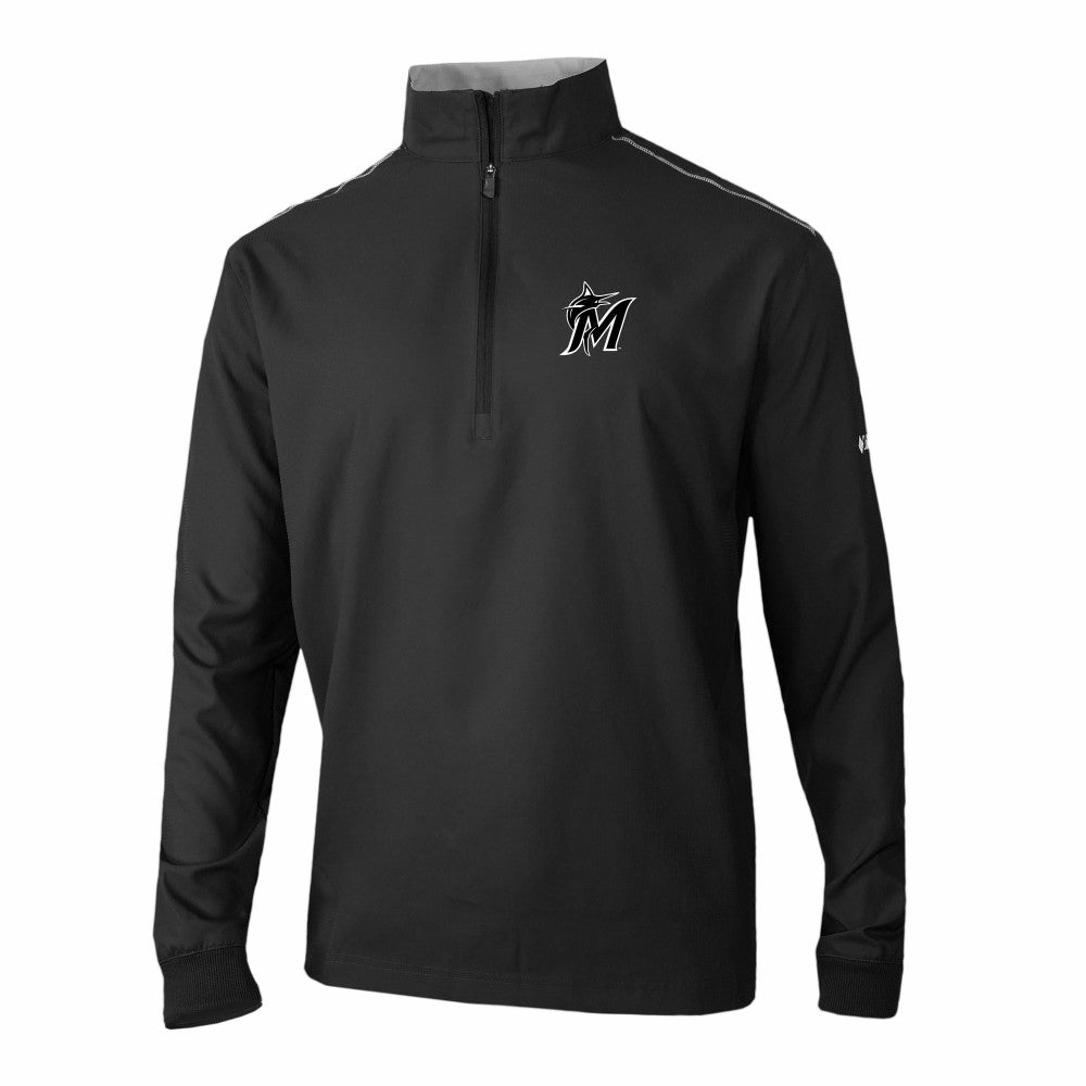 Miami Marlins Omni-Wick Bogey's Paradise Quarter-Zip Pullover - Black | Columbia