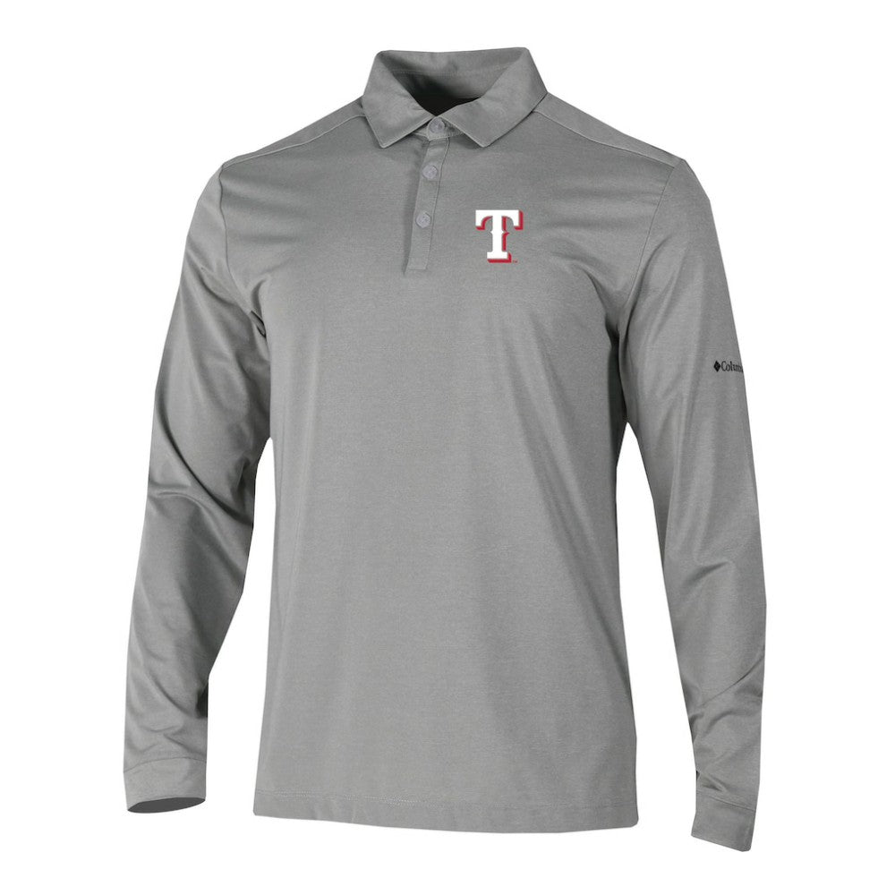 Texas Rangers Omni-Wick Pin High Long Sleeve Polo - Gray | Columbia