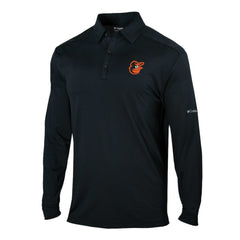 Baltimore Orioles Omni-Wick Pin High Long Sleeve Polo - Black | Columbia