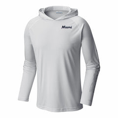 Miami Marlins Terminal Tackle Omni-Shade Pullover Hoodie - White | Columbia