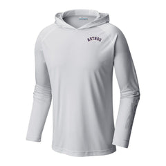 Houston Astros Terminal Tackle Omni-Shade Pullover Hoodie - White | Columbia