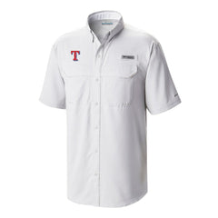 Texas Rangers Omni-Wick Low Drag Offshore Button-Up Shirt - White | Columbia