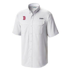 Boston Red Sox Omni-Wick Low Drag Offshore Button-Up Shirt - White | Columbia