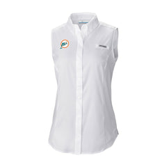 NFL Miami Dolphins Women's Historic Tamiami Omni-Shade Sleeveless Button-Up Shirt