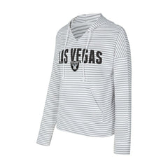 NFL Las Vegas Raiders Concepts Sport Women's Liftoff Striped V-Neck Hoodie