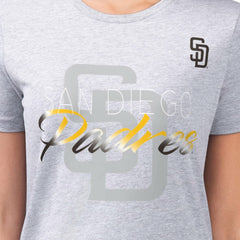 San Diego Padres G-III 4Her by Carl Banks Women's Super-Slim Fit Lightweight Shadow Logo Graphic T-Shirt - Heather Gray