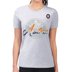 Houston Astros G-III 4Her by Carl Banks Women's Super-Slim Fit Lightweight Shadow Logo Graphic T-Shirt - Heather Gray