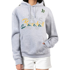 Athletics G-III 4Her by Carl Banks Women's Shadow Logo Graphic Pullover Hoodie - Heather Gray
