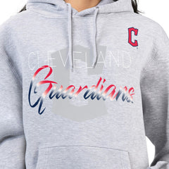 Cleveland Guardians G-III 4Her by Carl Banks Women's Shadow Logo Graphic Pullover Hoodie - Heather Gray